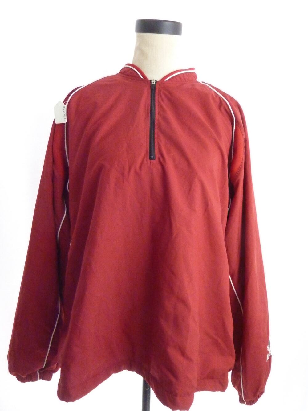 Vintage Mizuno Medium Red 1/4 Zip Windbreaker Jacket Nylon Lightweight